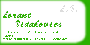 lorant vidakovics business card
